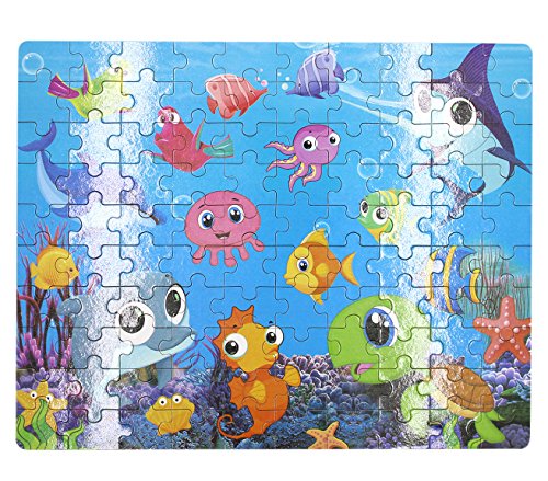 image for BabyPrice 100 Pieces Kids Wooden Jigsaw Puzzle for toddlers 3-6 Ages, 