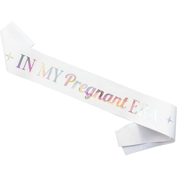 „In My Pregnant Era“ Schärpe – Schillernde Babyshower-Deko, Satin, Für Werdende Mütter, 80x9,4 Cm