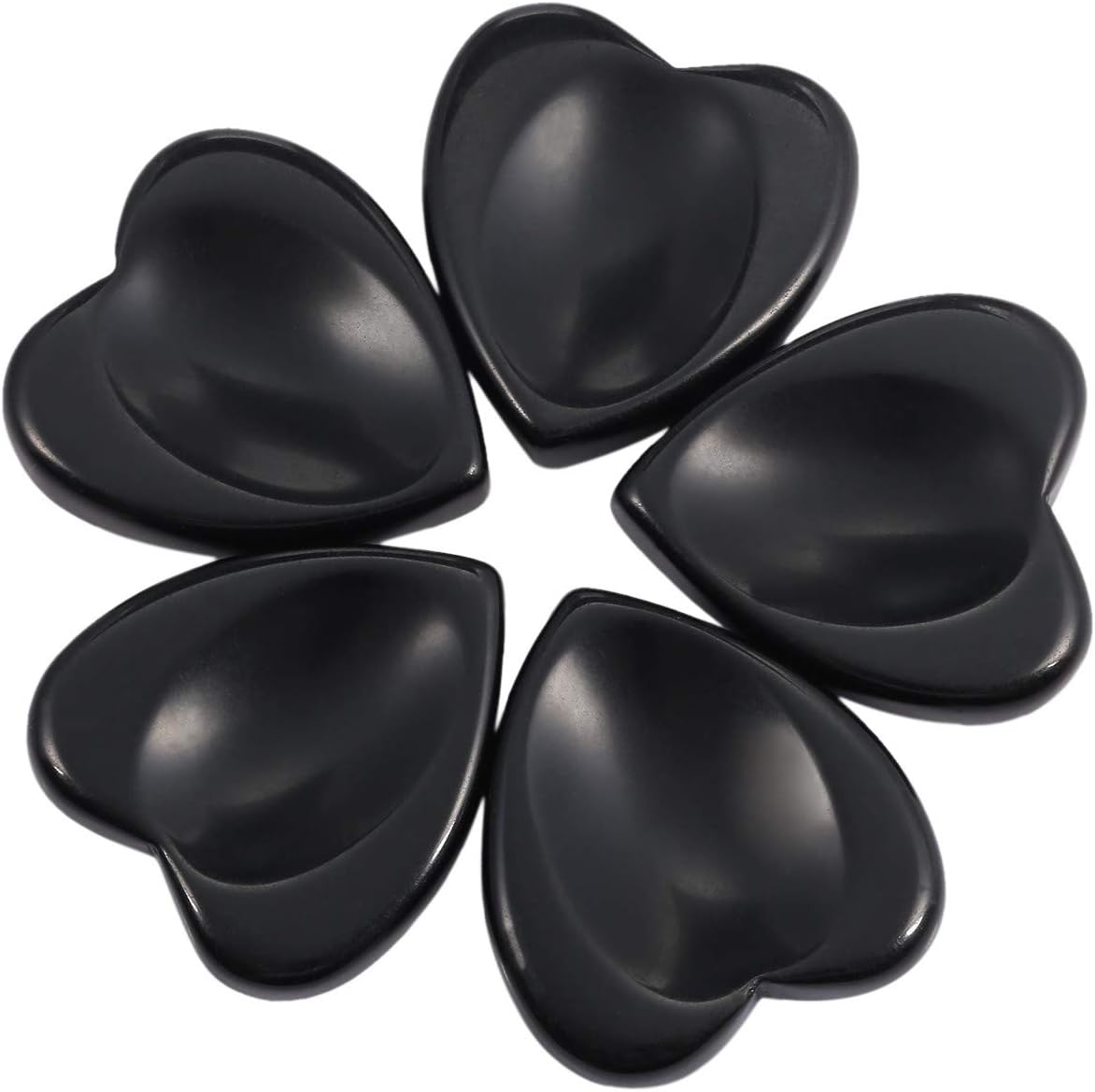 mookaitedecor Pack of 2 Natural Black Obsidian Heart Shaped Crystal Thumb Worry Stones for Anxiety Stress Relief Polished Pocket Stones Palm Quartz Healing Crystal Gifts for Reiki Chakra Balancing - Image 4