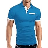 LOGEEYAR Men Polo Shirt Slim Fit Short Sleeve Cotton Golf Shirt Solid Performance Casual T-Shirts
