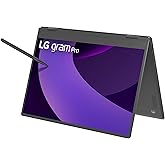 LG gram Pro 2in1 16-inch Lightweight Touchscreen Laptop Computer, Intel Evo Edition Powered by Intel Core Ultra7 255H Processor, Windows 11 Home, 32GB RAM, 2TB SSD - Obsidian Black