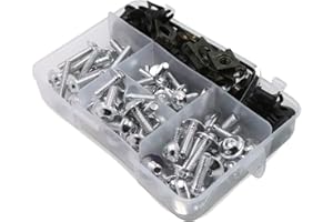 BAIONE Worldmotop Fairing Bolt Kit Screws Fasteners Universal Compatible with Yamaha Honda Kawasaki Suzuki BMW,Fairing Bolt Kits Metric Bolts and Nuts Kit(Sliver)