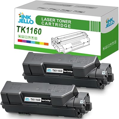 InkJello TK1160 Black Toner Cartridge 2pk for Kyocera ECOSYS P2040dn P2040dw
