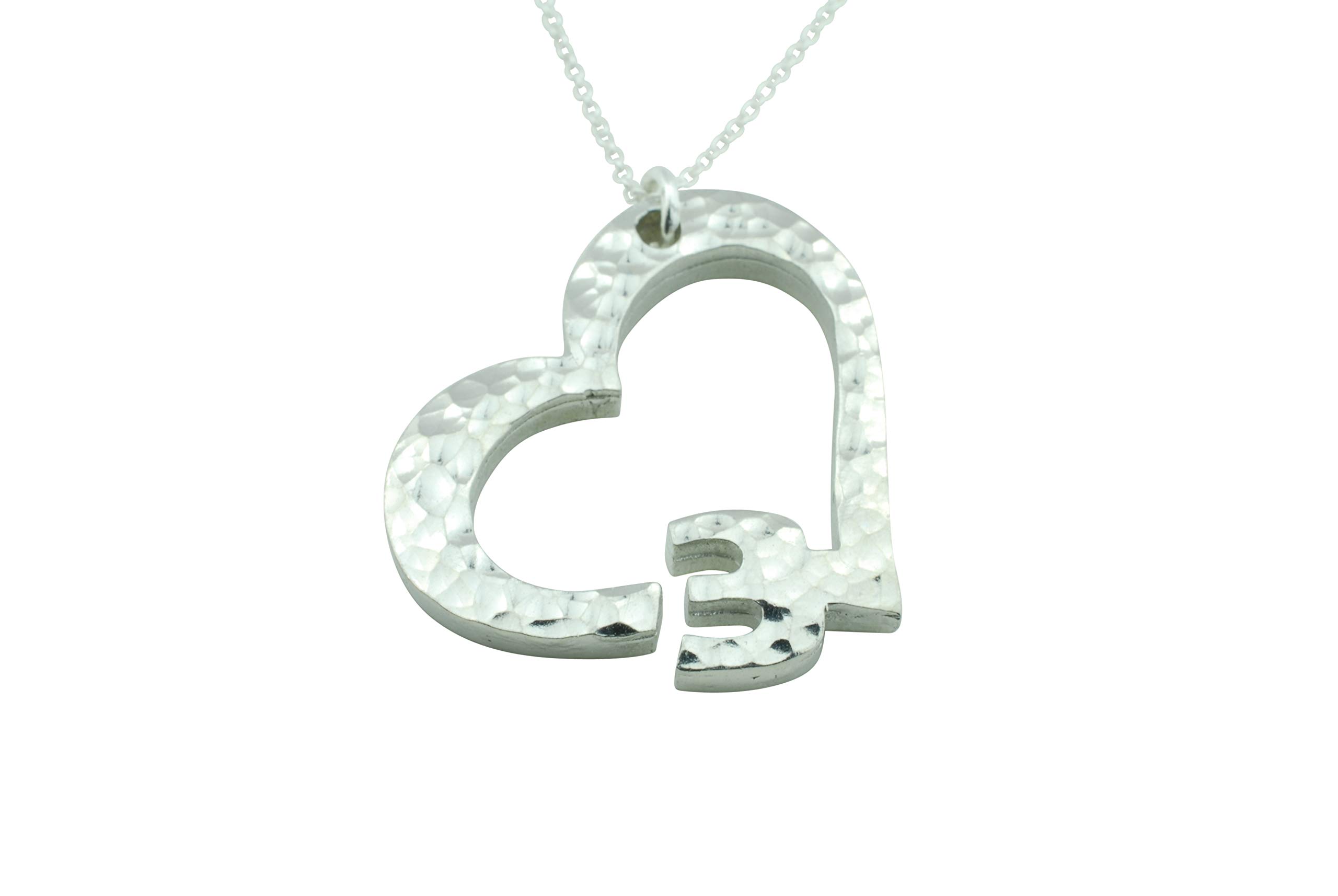 3rd Anniversary Beaten Heart Pendant – 3 Year