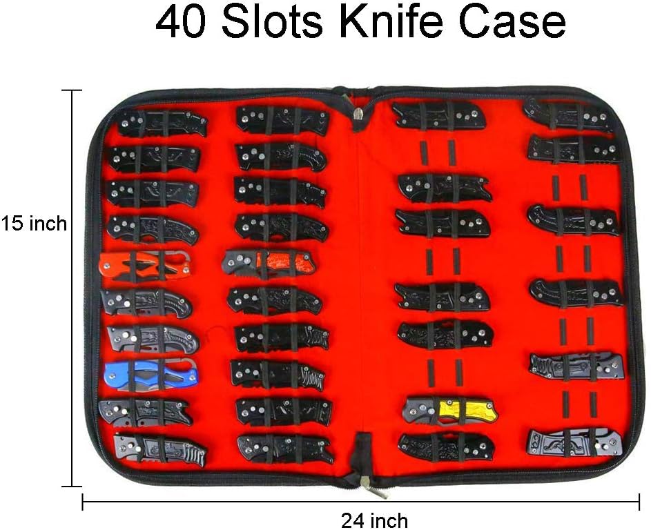 Knife Case, Pocket Knife Display Case, Chef Knife Bag, 40 Slots Small Folding Knife Case, Case Knife Sheath Case for Survival Pocket Knife, Butterfly, Outdoor, Kitchen, EDC Mini Knife: Kitchen & Dining