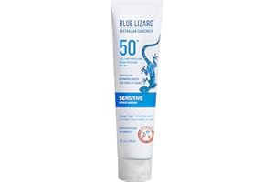 BLUE LIZARD Sensitive Mineral Sunscreen with Zinc Oxide 50+ Water Resistant UVAUVB Protection with Smart Cap Technology Fragr