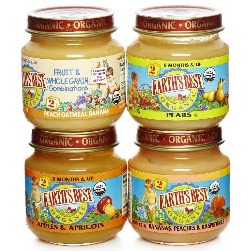 Earth's Best Organic 2nd Fruit Variety Pack, 4-Ounce Jars (Pack of 12)