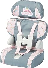 Casdon Grey Car Booster Seat for Dolls up to 35cm 3+ Age