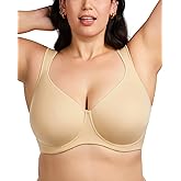HSIA Bras for Women Minimizer Full Coverage, Plus Size T Shirt Unlined Underwire Smooth Bra, Seamless Cups Joan Ultimate Soft