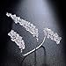 dnswez 925 Sterling Silver Cubic Zirconia Bridal Rings Sets Oval Cut CZ Engagement Rings Wedding Band for Women (Silver, 12)