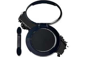 MEICOLY Black Eye Shadow with Mirror,Matte Single Eyeshadow for Halloween Elphaba Makeup,Pressed Powder Eyeshadow Makeup,Matte Shade Eyelid Color Eye Makeup for Women,High Pigment,Long Wear,Waterproof