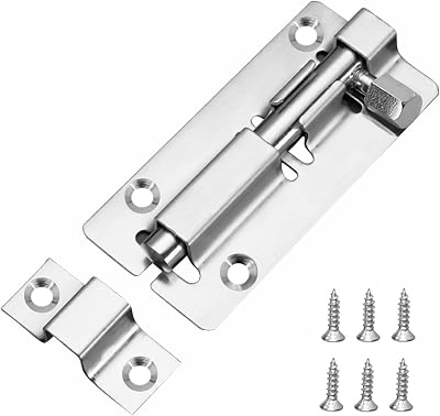 JelKen 3 Inch Door Lock Bolts 304 Stainless Steel Latch with Screws Bathroom