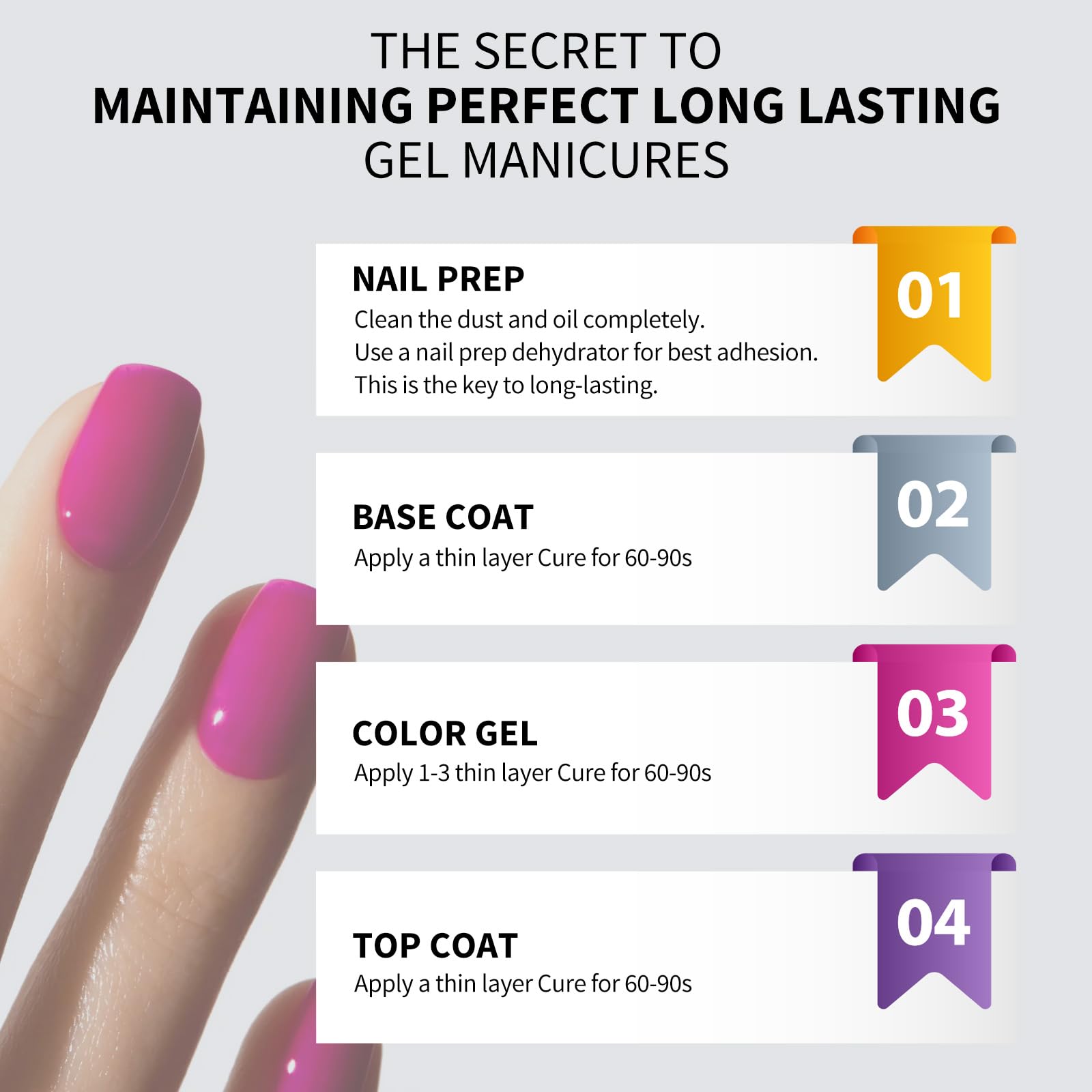 VENALISA Purple Gel Nail Polish, 12ml Purple Gel Polish Neon Dark Purple Color Soak Off UV LED Nail Gel Polish Nail Art Starter Manicure Salon DIY at Home, 0.43 OZ - Image 8