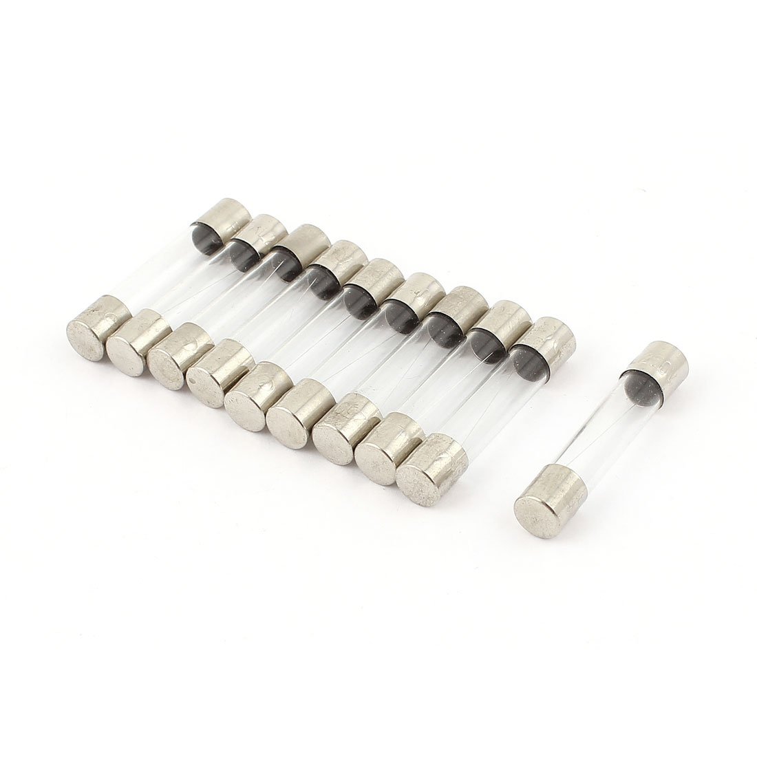 sourcingmap 10Pcs 250V 1A 1000mA Quick Fast Blow Glass Fuses Tubes 6mm x 30mm