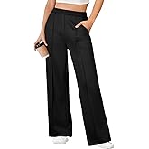 Aleumdr Women's Wide Leg Pants High Waist Casual Pants Fall 2025 Sweatpants Lounge Work Pants Slack with Pockets