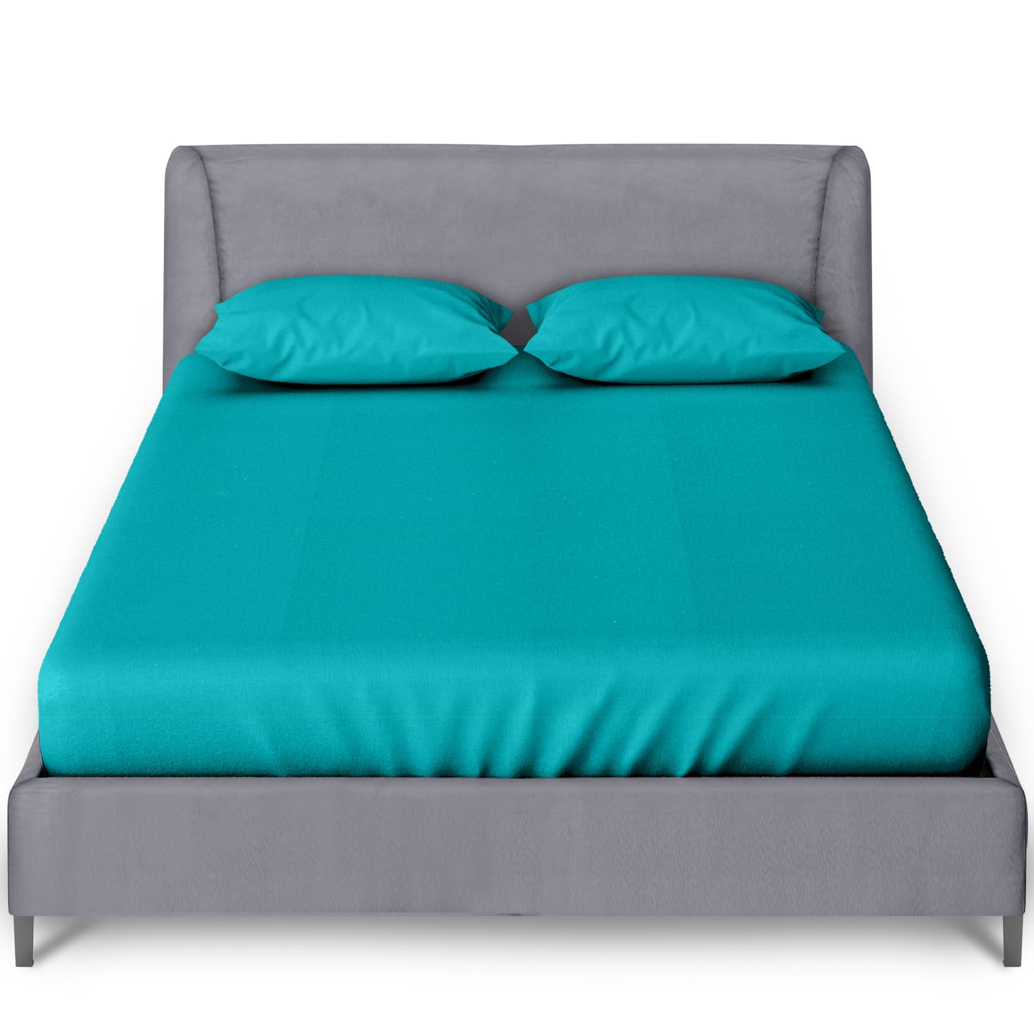 GC GAVENO CAVAILIA Super King Fitted Sheet Deep 10 Inch/ 25 Cm | Elastic Corner Polycotton Bed Sheet 180 x 200 Cm | Teal