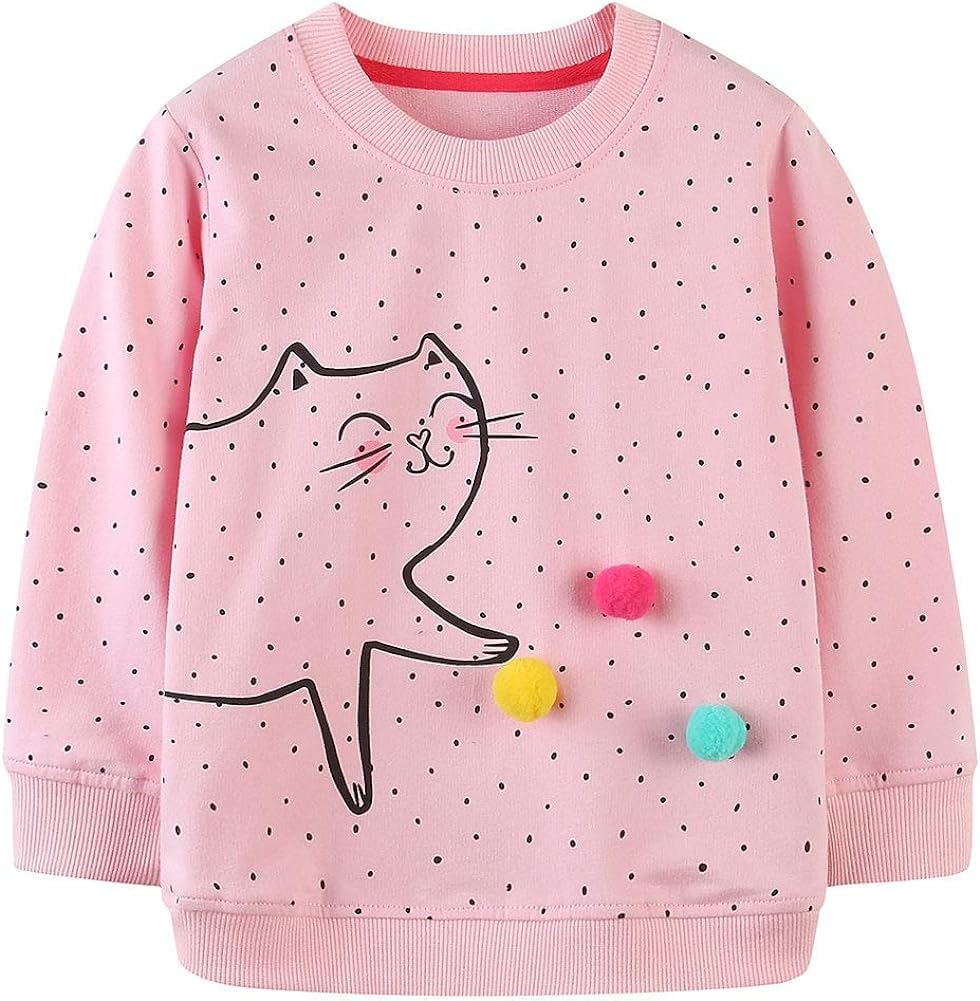 TEDD Kids Girls Sweatshirt Cotton Long Sleeve Jumper Winter Spring