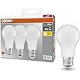 Osram Base Classic A 60 FR LED Bulb with E27 Socket, Bulb, Pack of 3, 8.5 W, 806 lm, 2700 K, Warm White Light, Lower Heat Generation, Very Low Energy Consumption, Long Life