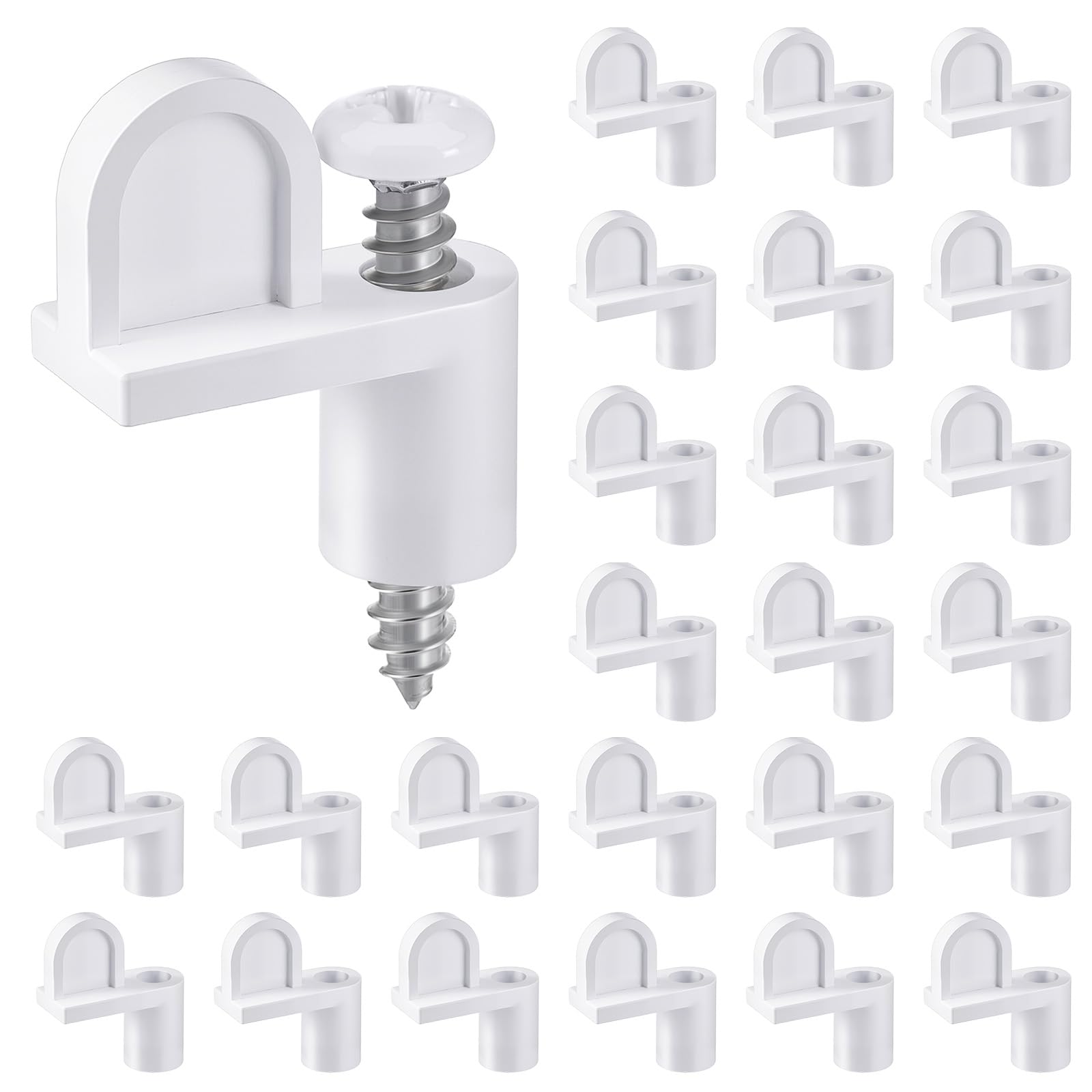 Photo 1 of Blulu 24 Pack 3/8 in Nylon Window Screen Clip with Screws Offset Window Clips for Fastens Winter Window Screens, Storm Windows, Storm Panels, Screen Door Clips (White)