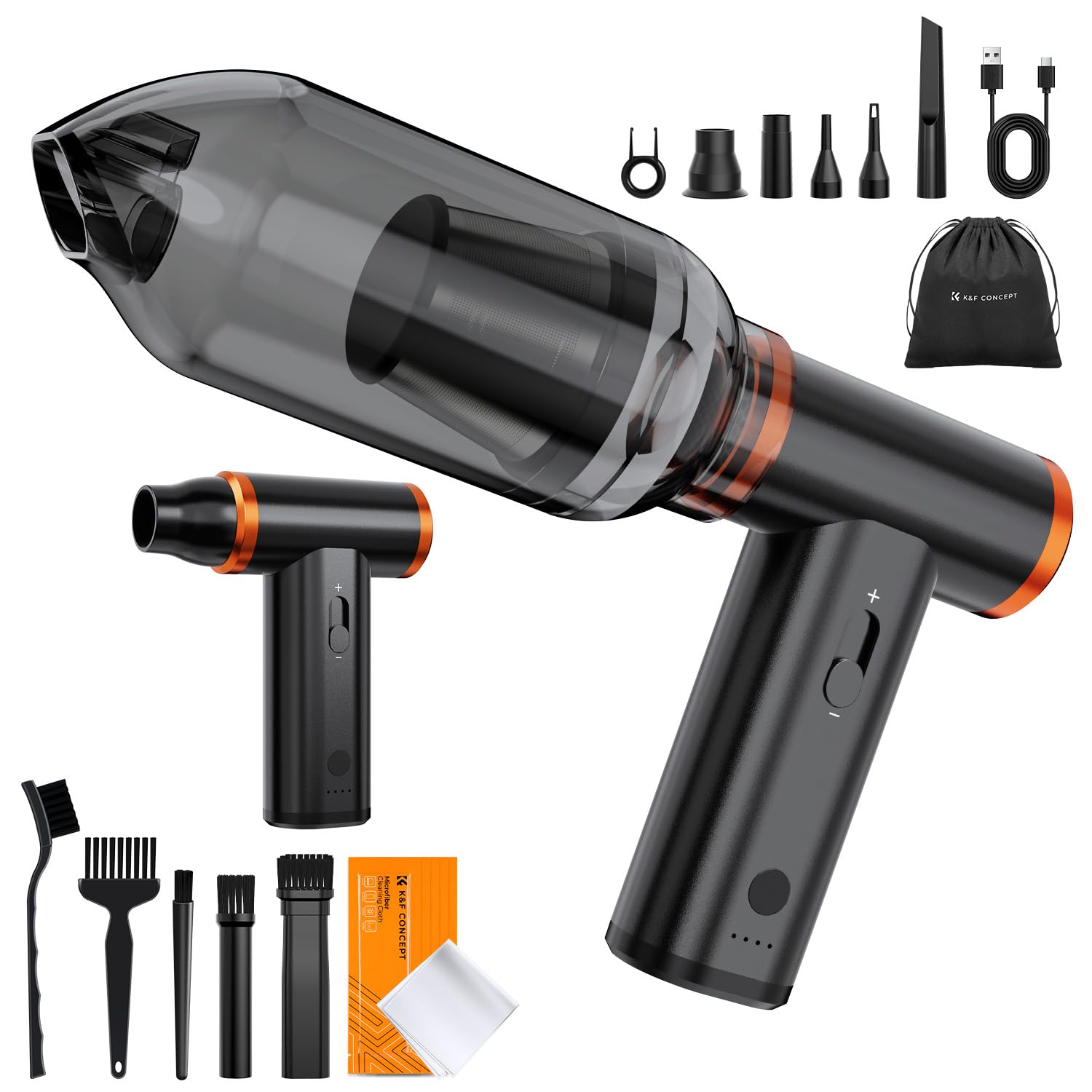 Photo 1 of K&F Concept Electric Compressed Air Duster|300000RPM Vacuum Cleaner|3 Gear Adjustable|Super Wind Power| Rechargeable Brushless Motor|for Deep Computer Clean, Keyboard, Car, Home,Outdoor