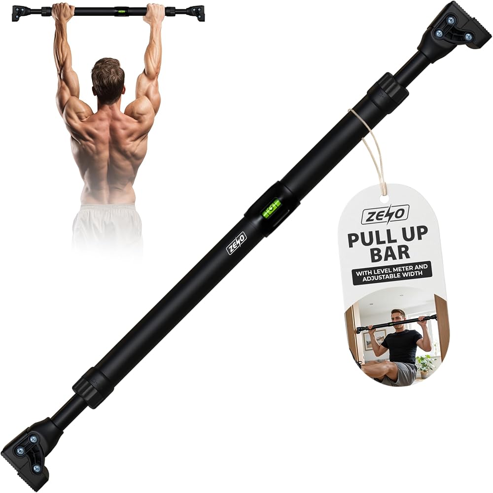 ZENO Pull Up Bar Doorway 72-102 cm Adjustable Heavy Duty Black