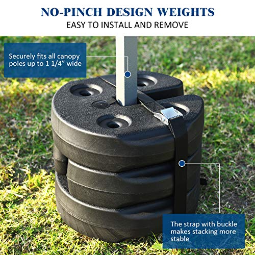 Tangkula Set of 4 Canopy Weights, 20lbs Weight Plate Kit with NoPinch
