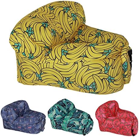 MAMBLE Inflatable Lounger Chair with Carry Bag, Air Chair for Camping, Fishing, Traveling, Swimming Pool and Beach Parties, Portable and Lightweight Banana
