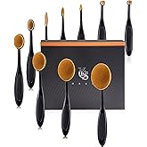 Yoseng 10 Pcs Oval Makeup Brushes Set,Toothbrush Foundation Brush,Black | Soft Vegan Fibers,Toothbrush-Style Design,10 Different Models and Sizes,Practical White Elephant Gift for Girls Women