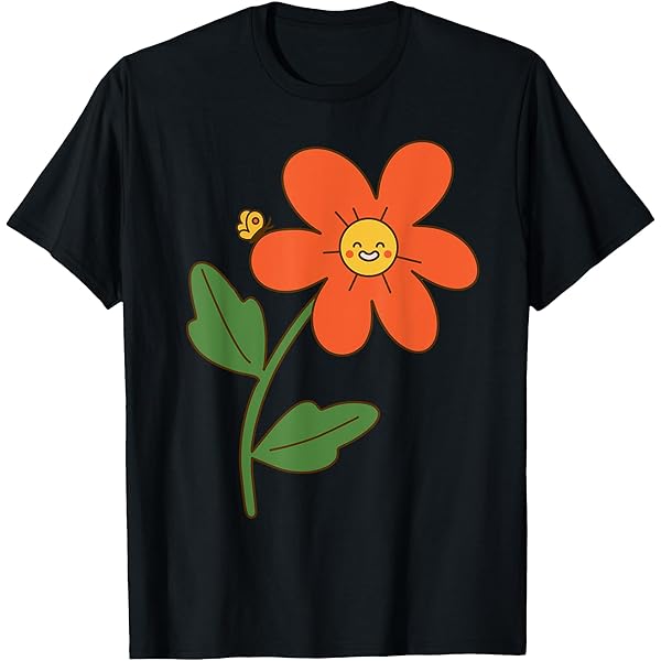 Amazon.com: Happy Retro Rainbow Flower T-Shirt : Clothing