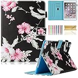 Dteck iPad 9.7 inch 2018 2017 Case / iPad Air Case / iPad Air 2 Case - Multi-Angle Viewing Auto Wake / Sleep Folio Smart Cover Stand Wallet Case for iPad 9.7 inch 2017/2018,iPad Air 1 2,Pink Floral