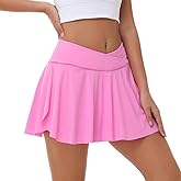 Blaosn Flowy Womens Tennis Skirt Workout Athletic Golf Skirts Cute Mini Skort with Shorts Pockets Summer Clothes Outfits