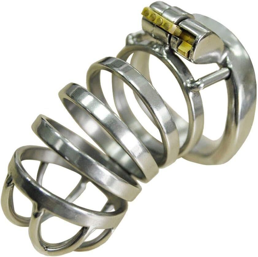 Male Chasti-ty Device Made of Stainless Steel, Cage Length 58mm B74-40mm (Ring 40mm)