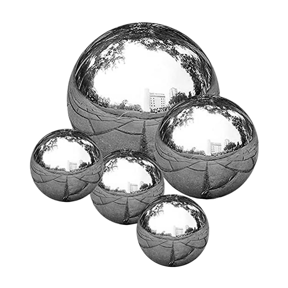 Operitacx 6 Inch Mirror Polished Stainless Steel Sphere Garden Ornament Reflective Chrome Ball for Outdoor Lawn Water Features Decorative Silver Balls