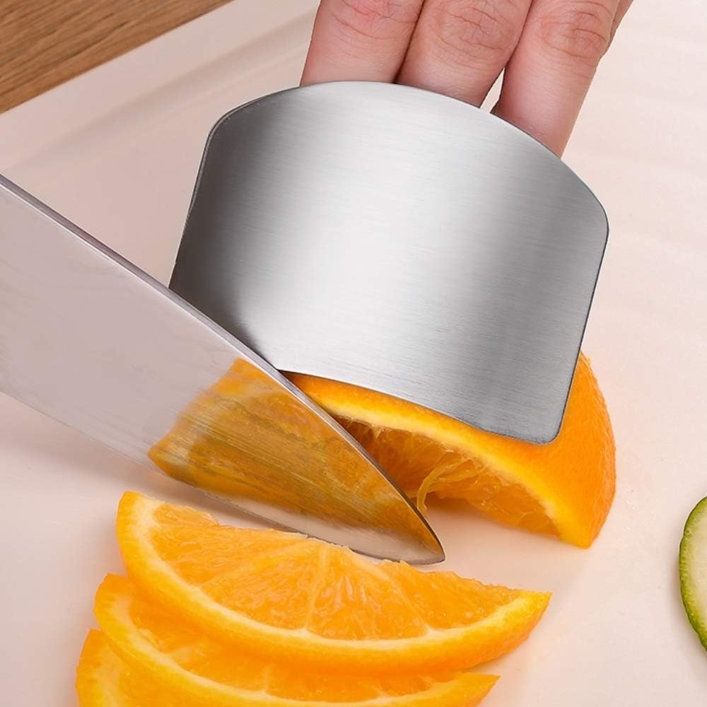 Promifun Stainless Steel Finger Guard, Kitchen Finger Protector, 4 Pcs of Knife Guard, For Dicing and Slicing in Kitchens: Kitchen & Dining