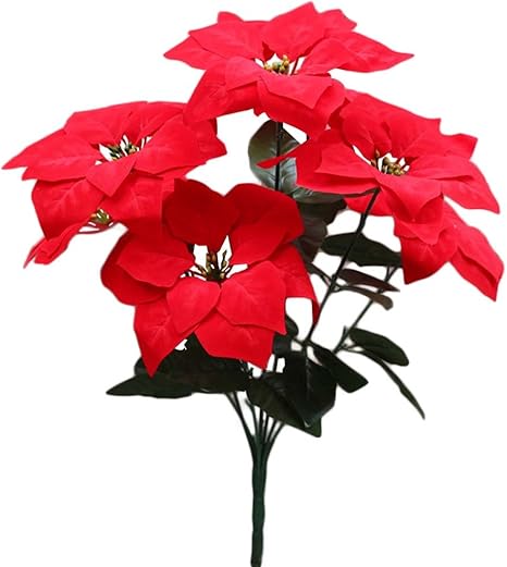 Fake Poinsettia Christmas Flower 