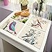 Cotton Linen Placemats, YIFAN 6Pcs Different Bird Pattern Dining Table Mats for Home Kitchen Office