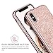 BENTOBEN iPhone X Case, iPhone Xs Case, Slim Luxury Glitter Sparkle Bling Phone Cases Shiny Girly Phone Cover with Lanyard Hole, Rose Gold