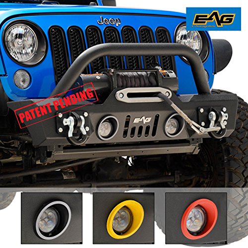 EAutogrilles JJKFB003 EAG Stubby Front Bumper with OE Fog Light