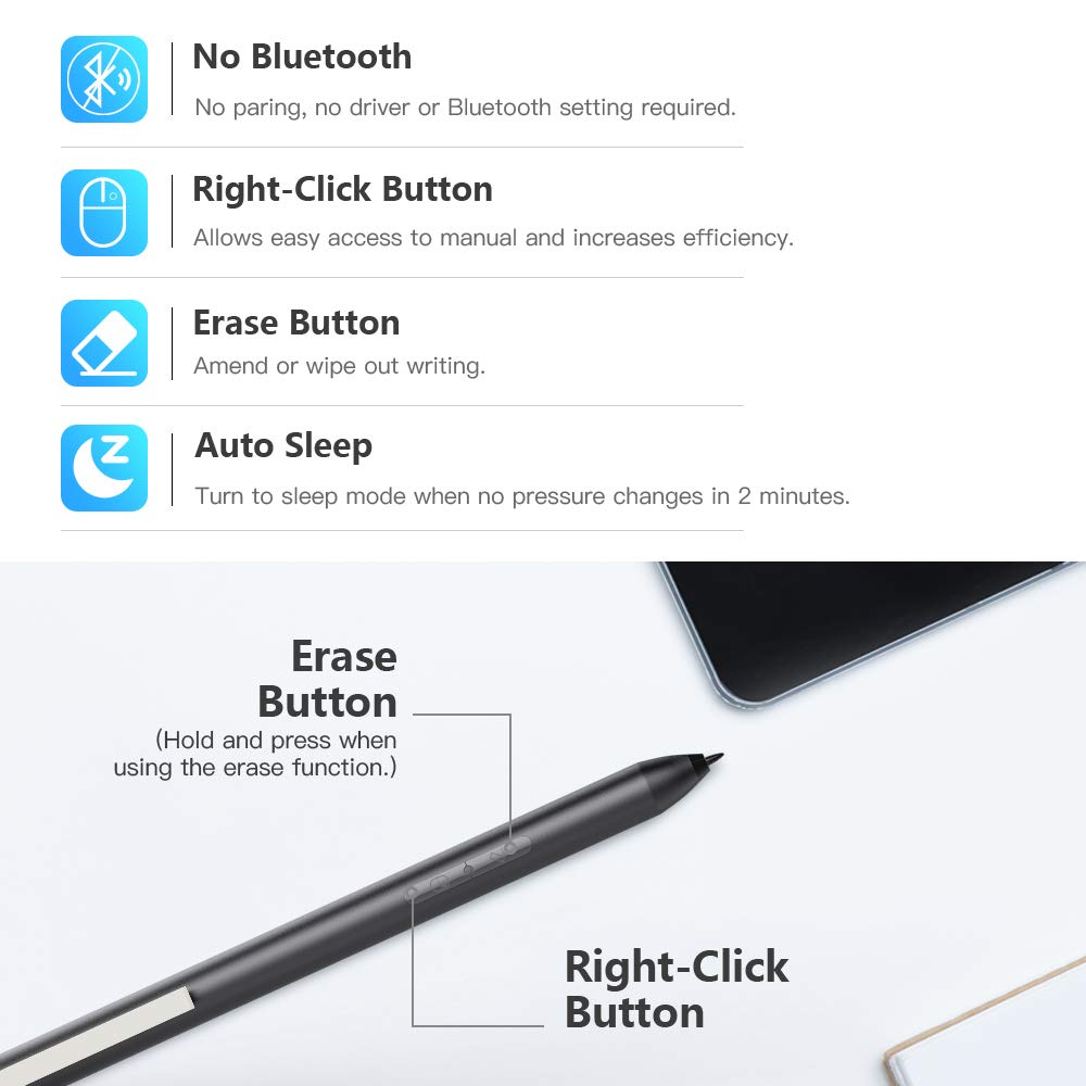 MoKo Stylus Pen Fit Surface, Active Stylus Pen with 4096 Pressure Sensitivity Supporting 600hrs Playing Time Compatible Surface Go 2/Go/Book/Laptop/Studio, Surface Pro 4/5/6/7/X 2019, Black