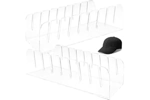 AOTUP 2Pcs Hat Stand for Baseball Caps Hat Organizer Display and Organizer, No Install Hat Holder Storage Organizer Holds Up to 14 for Dresser Closet Bedroom Living Room (Clear)