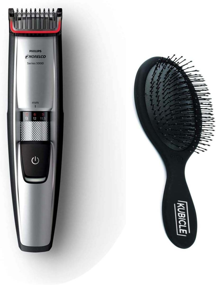 Philips Norelco All-in-One Cordless Wet/Dry Multigroom Turbo-Powered Beard Mustache & Head Trimmer Grooming Kit with Kubicle Hair Brush Bundle