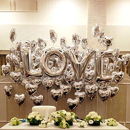 Wedding shop Silver 40inch LOVE aluminum foil balloon Valentine wedding decoration w11