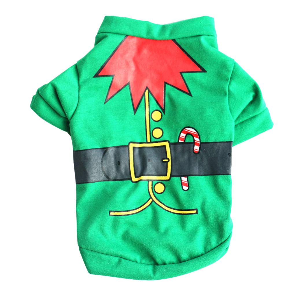 Christmas Dog Costume Pattern Pet Clothes Pet Warm Winter Clothes Xmas Outfits for Small Medium Dogs Cats Puppy Cosplay Size L