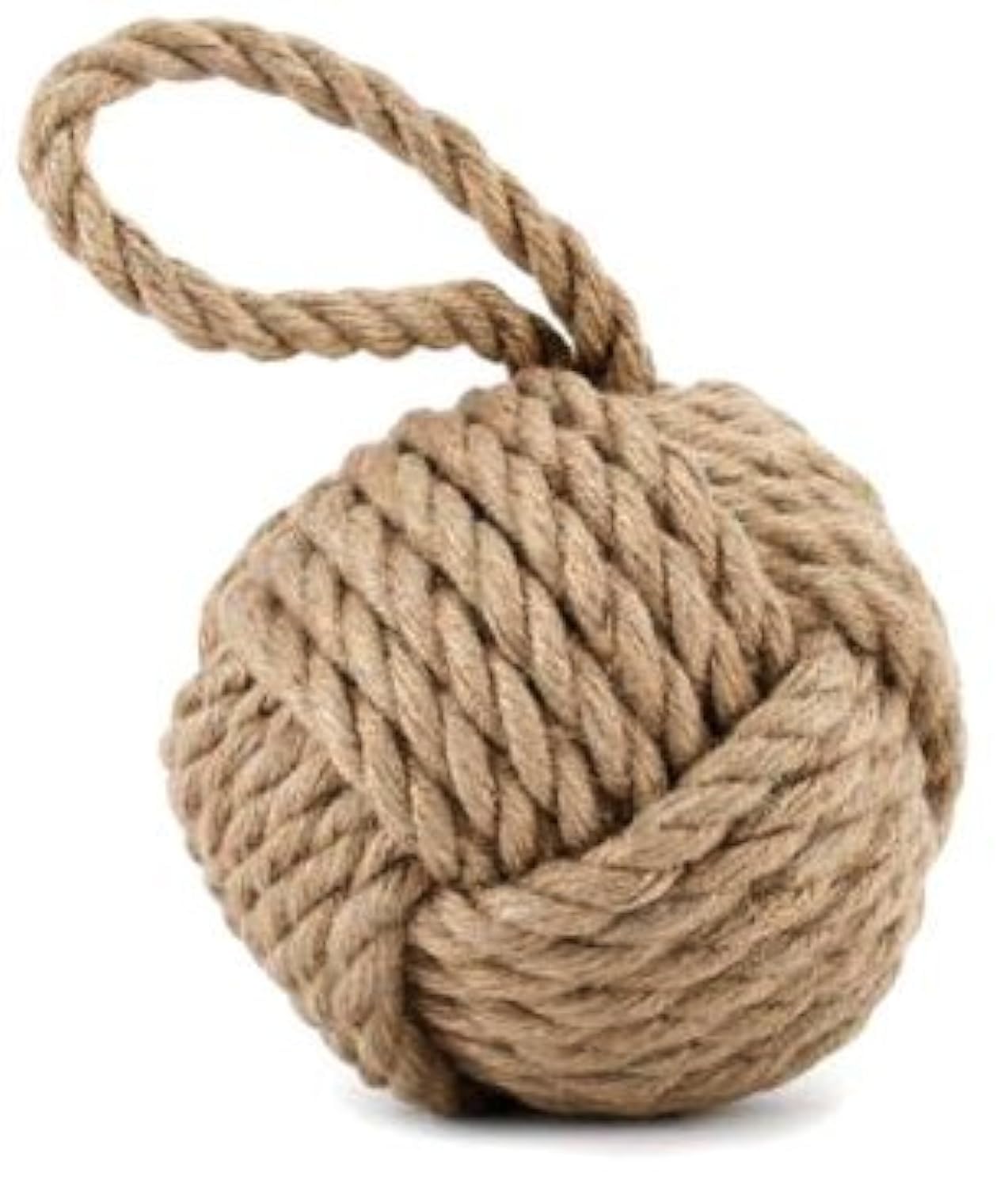 Nautical Rope Doorstop ~ Natural Brown Monkey's Fist Knot Door Stop