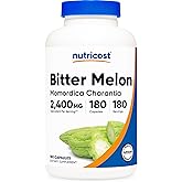 Nutricost Bitter Melon 600mg (2,400mg Equivalent), 180 Capsules - Gluten Free, Non-GMO