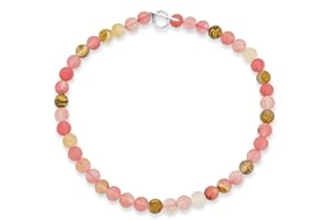 BLING JEWELRY Simple Classic Hand Knotted Created Semi Precious Gemstone Round Ball 10MM Bead Strand Choker Collarbone Necklace Western Jewelry For Women Toggle Clasp 15 17 19 Inch