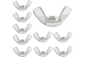 Waziaqoc 10 Pcs M10 Wing Nuts, 304 Stainless Steel Wing Nuts Fasteners Parts DIN315 Butterfly Nut