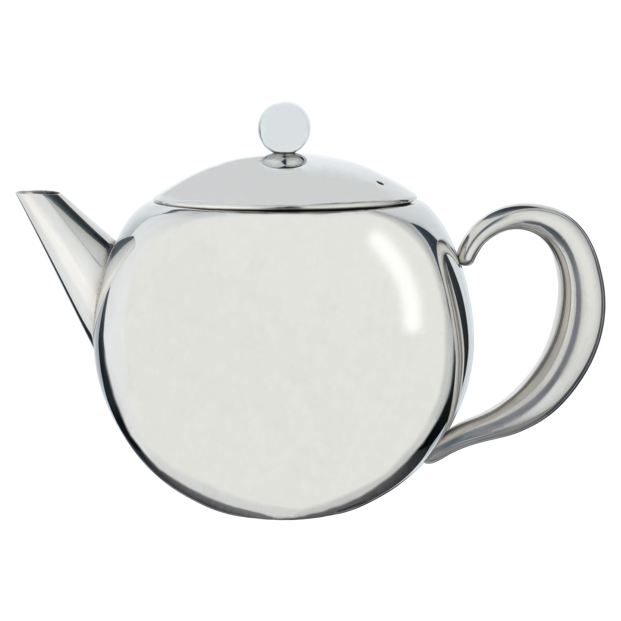 Café Ole RT-050X Rondeo Stainless Steel Tea Pot Easy Pour Teapot with Infuser Basket 50oz 1500ml