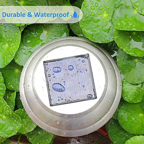 Solar Lights Outdoor [7 Colors Changing/Lock 1 Color], Pobon Solar Powered Pathway Light, Stainless Steel Landscape Lighting for Garden, Patio, Yard, Lawn, Path, Walkway, Driveway (2 pack) - Thumbnail 4