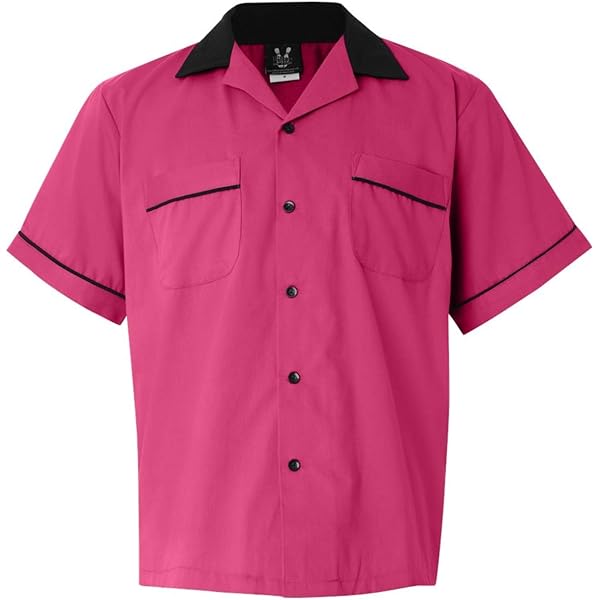 60's Hilton bowling シャツ L Amazon.com: Hilton GM Legend Bowling Shirt L Pink/ Black